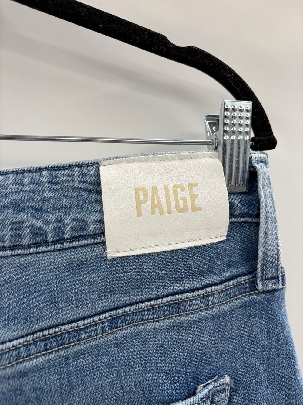 PAIGE anessa Women’s Cropped Wide Leg Jeans denim Light Wash Raw Hem Size 32 - Picture 10 of 15